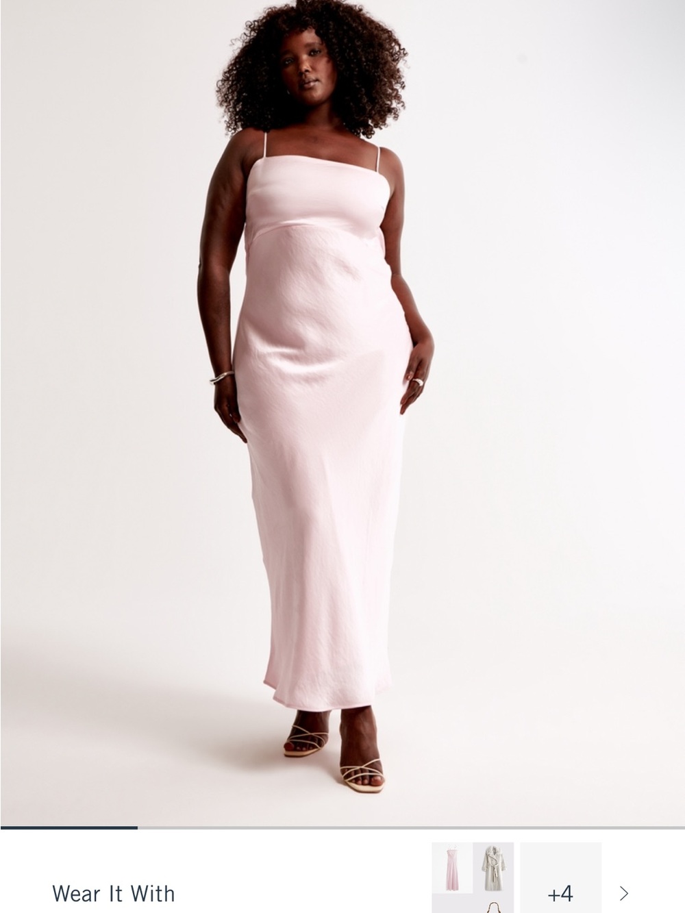 Abercrombie & Fitch Blush Pink Slip Maxi Dress